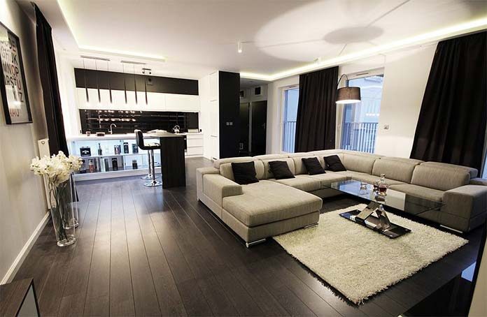 salon-aranzacja łączenie kuchni z salonem